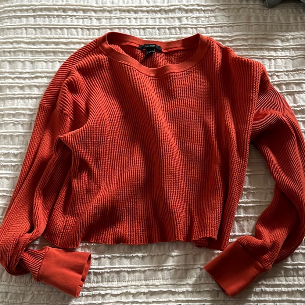 Orange cropped long sleeve